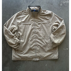 London Fog Jacket Men’s XL Tan Full Zip Lightweight Windbreaker Casual Coat